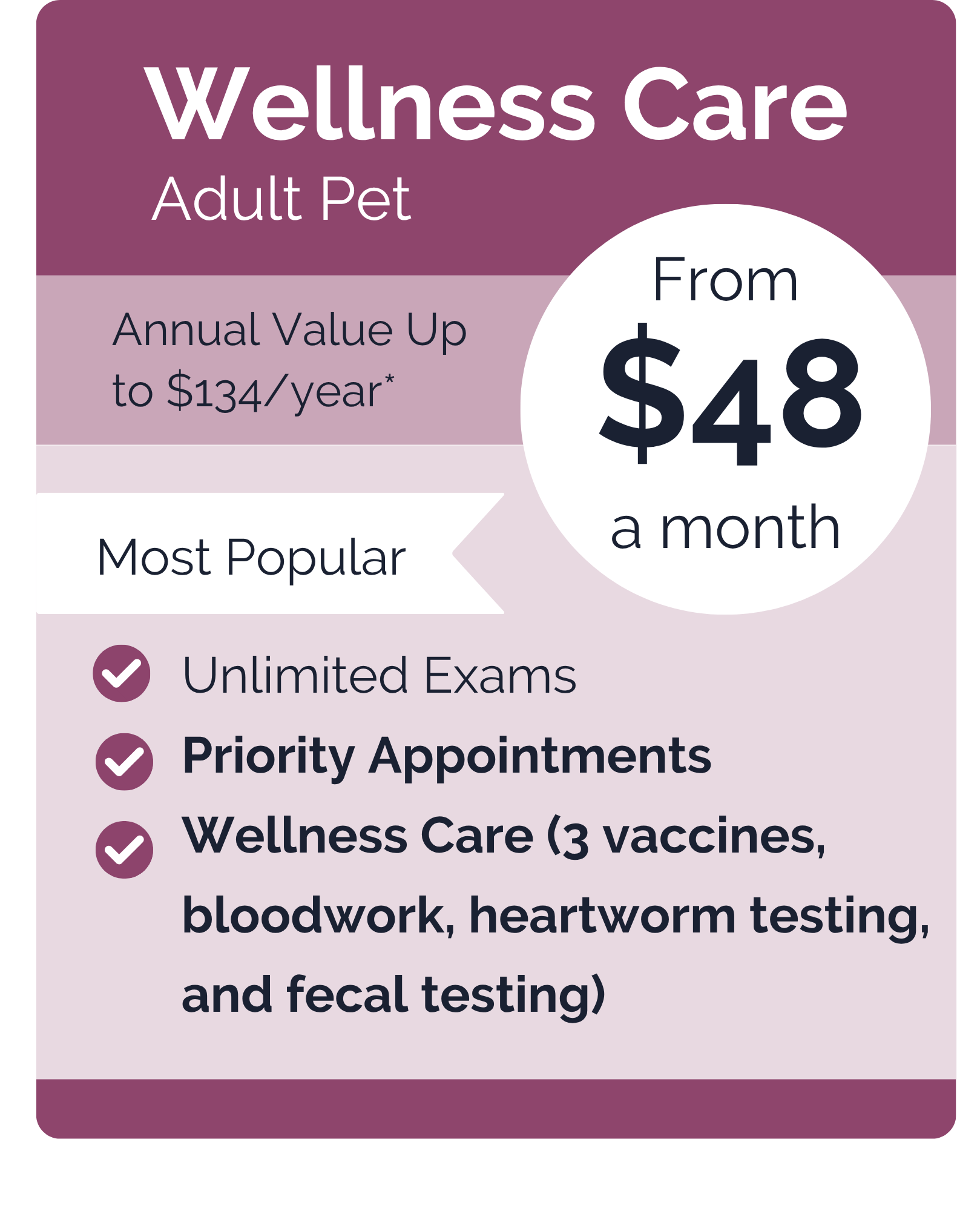 Town and Country Massena VIPet Plan_pricing_Wellness